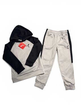 Puma Kids Gray & Black Hoodie and Joggers Set size 6